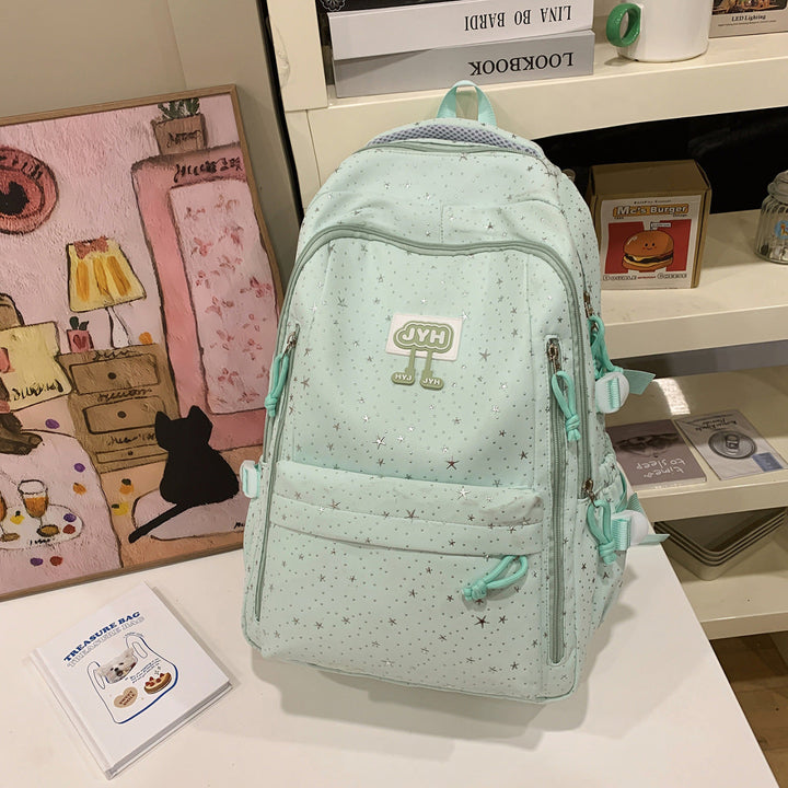 Star-Print Fashion School Backpack