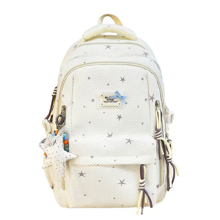 Star-Embellished Multi-Pocket Backpack