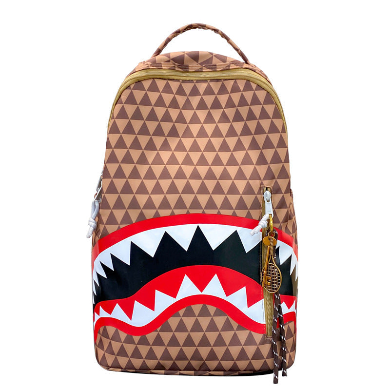 Backpack with Unique Shark Motif