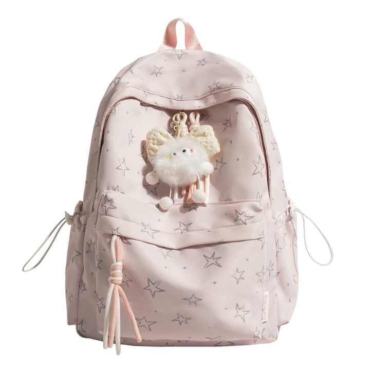Star-Patterned Plush Backpack