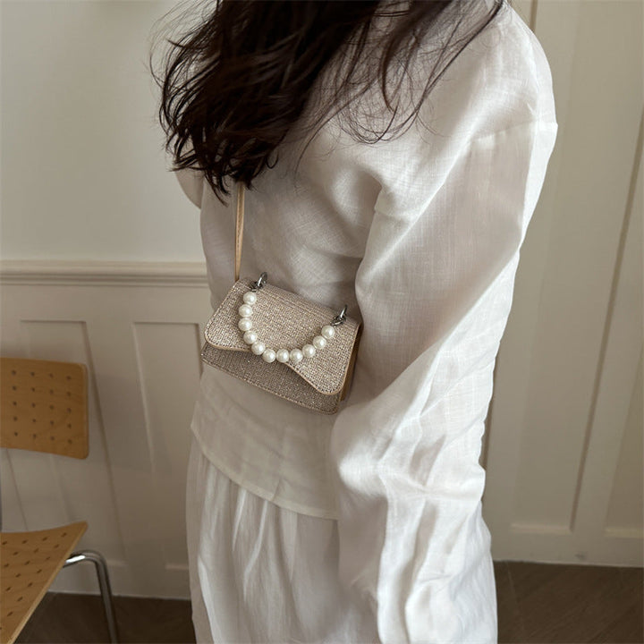 Women Mini Handbag with Bead Accent