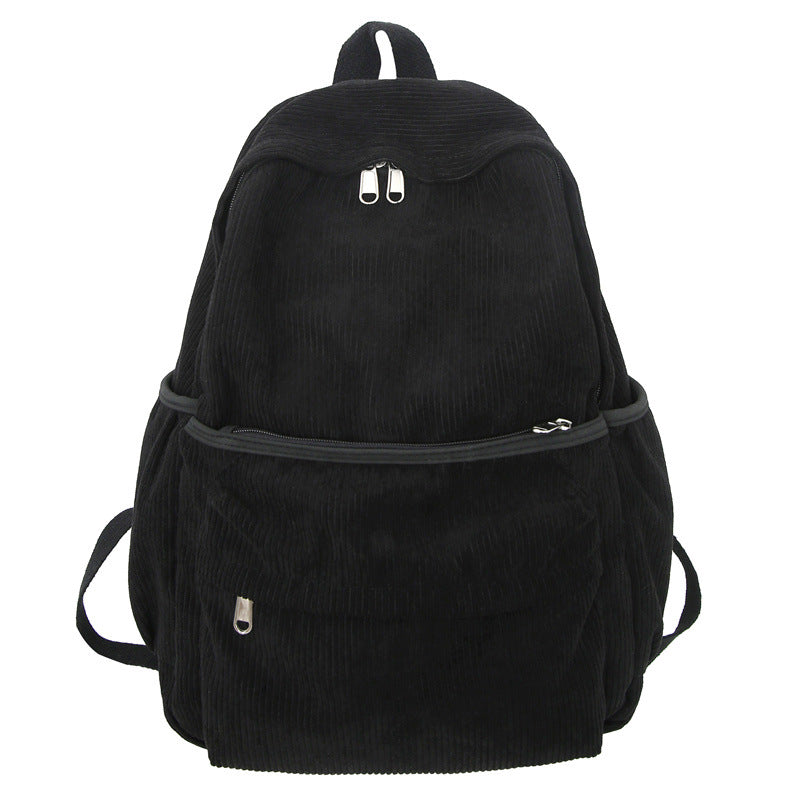 Cozy Corduroy School Backpack