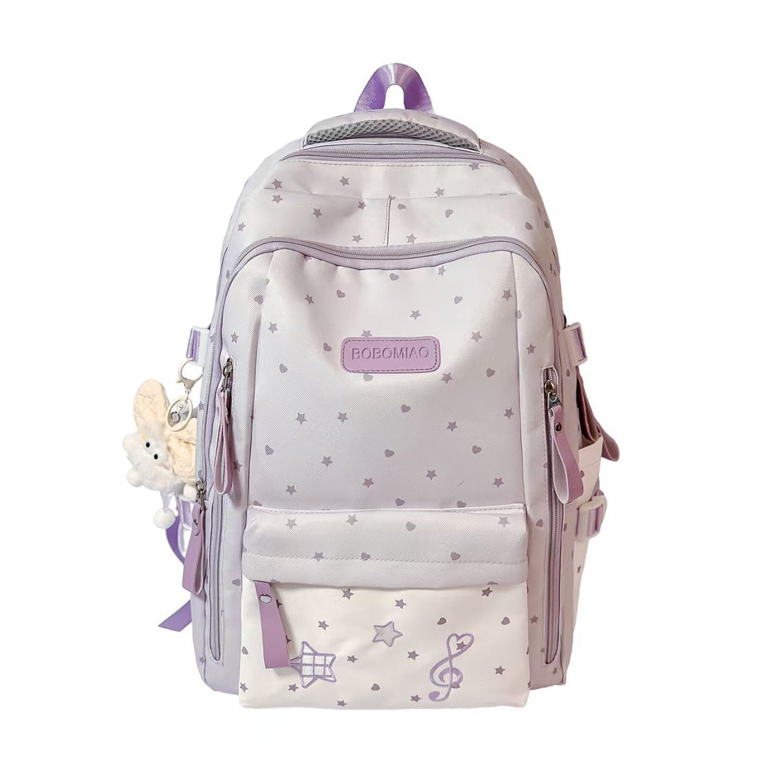 Star-Patterned School Backpack