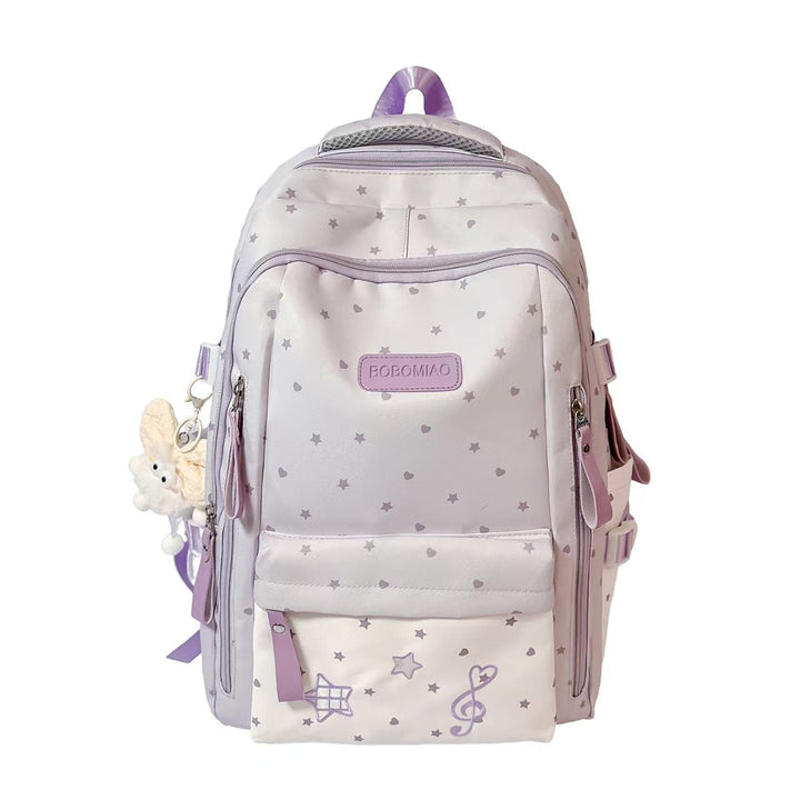 Star-Patterned School Backpack
