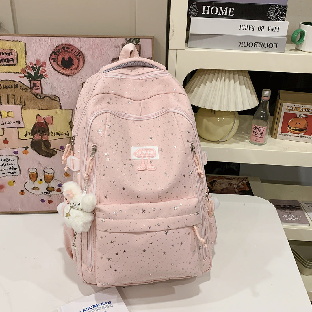 Star-Print Fashion School Backpack