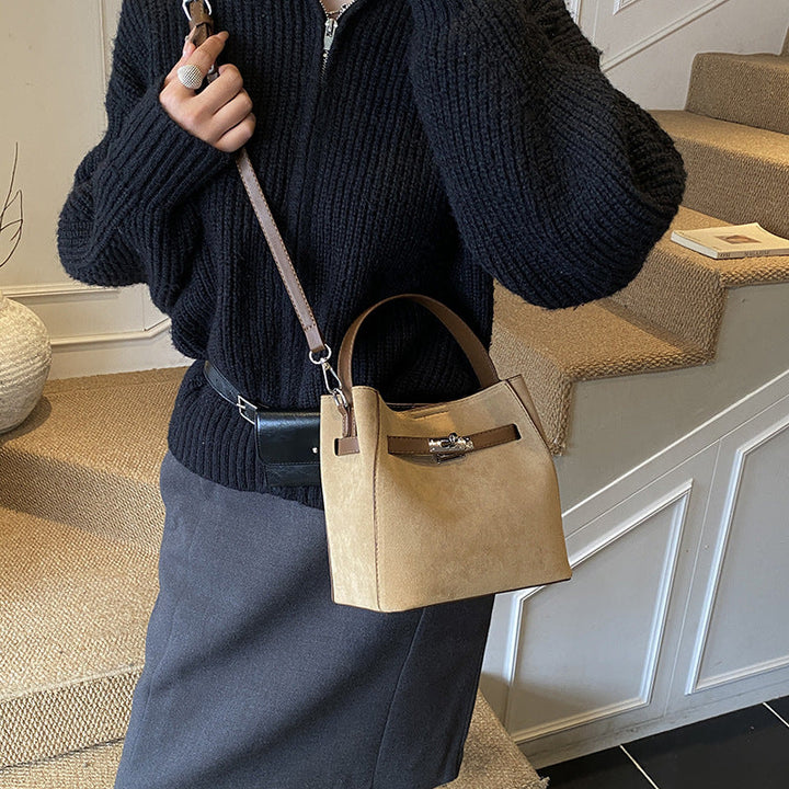Ladies elegant suede tote bag