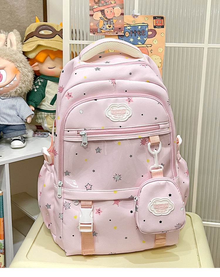 Stylish Star-Patterned School Backpack