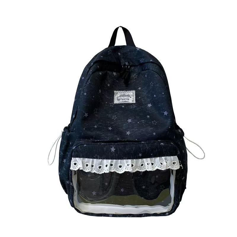 Star-Patterned Casual School Backpack