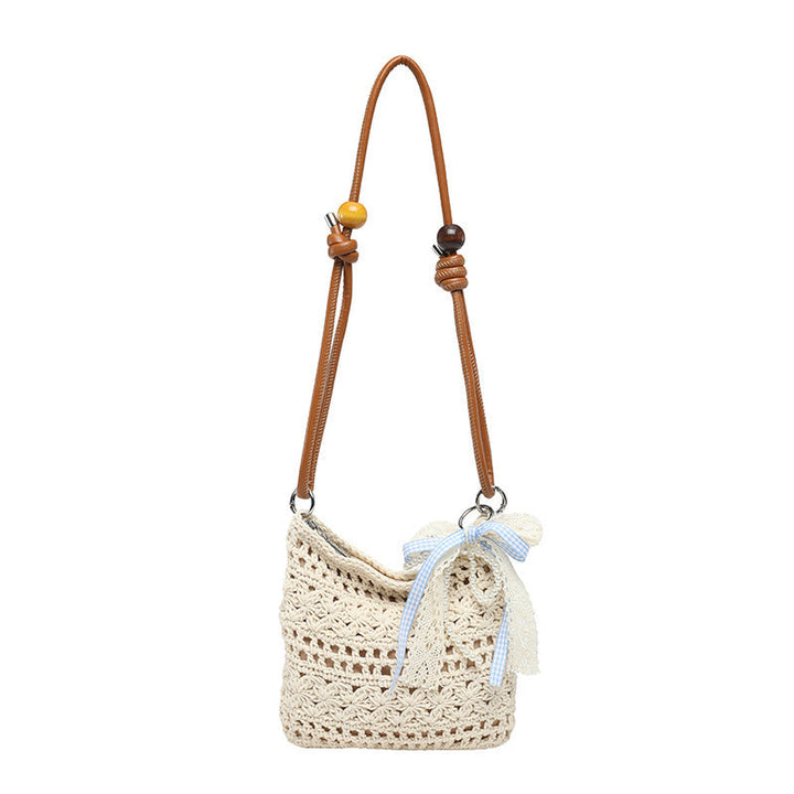 Women crocheted shoulder bag with decorative details