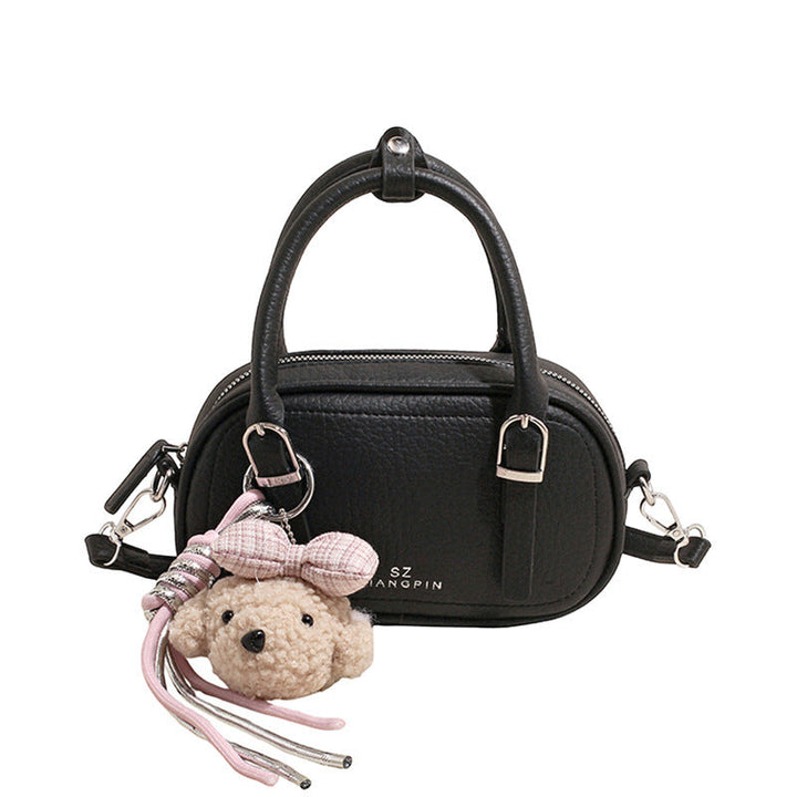 Women's mini handbag with removable teddy keychain