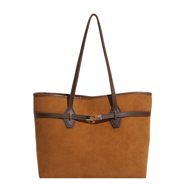 Women versatile tote bag made of soft suede
