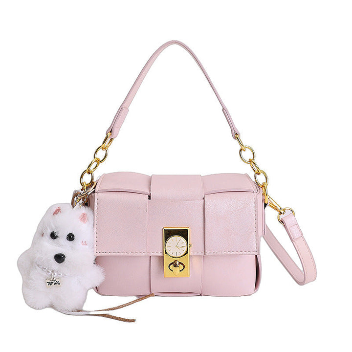 Women's shoulder bag with removable pendant