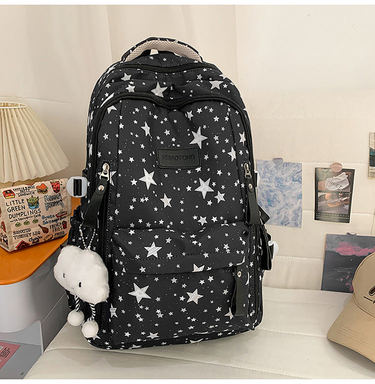 Stylish Star-Printed School Backpack