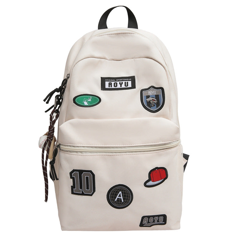 Stylish Graphic Patch School Backpack