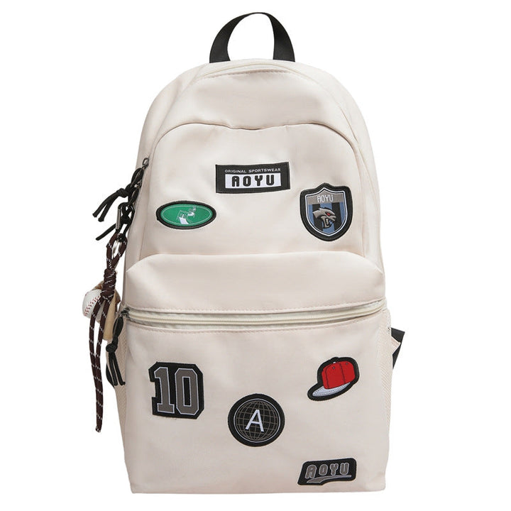 Stylish Graphic Patch School Backpack