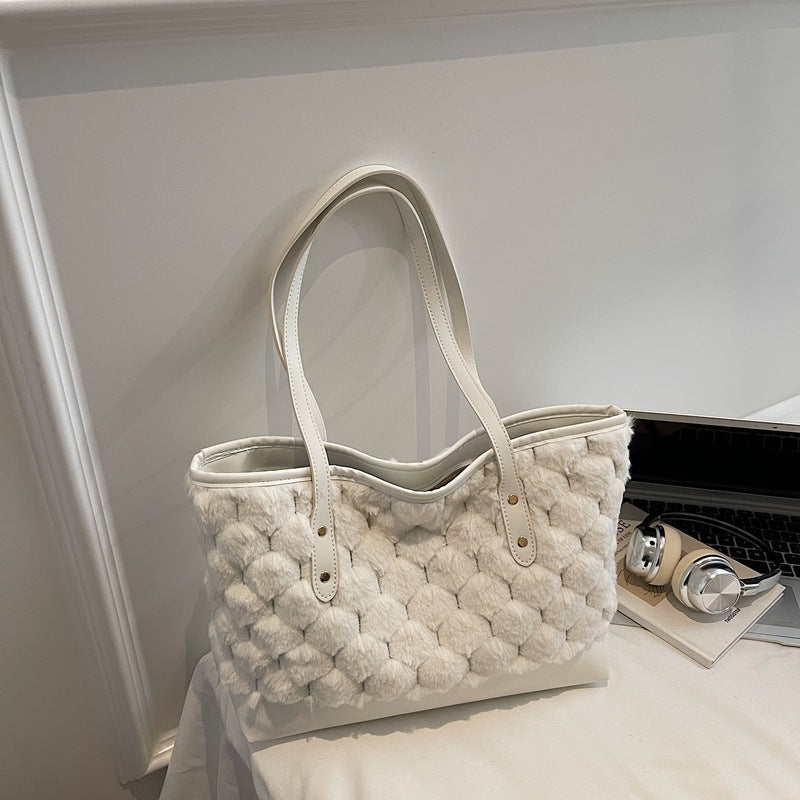 Women's tote bag made of high-quality synthetic leather with textured surface