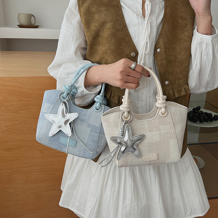 Women's Mini Handbag with Fashionable Star Keychain