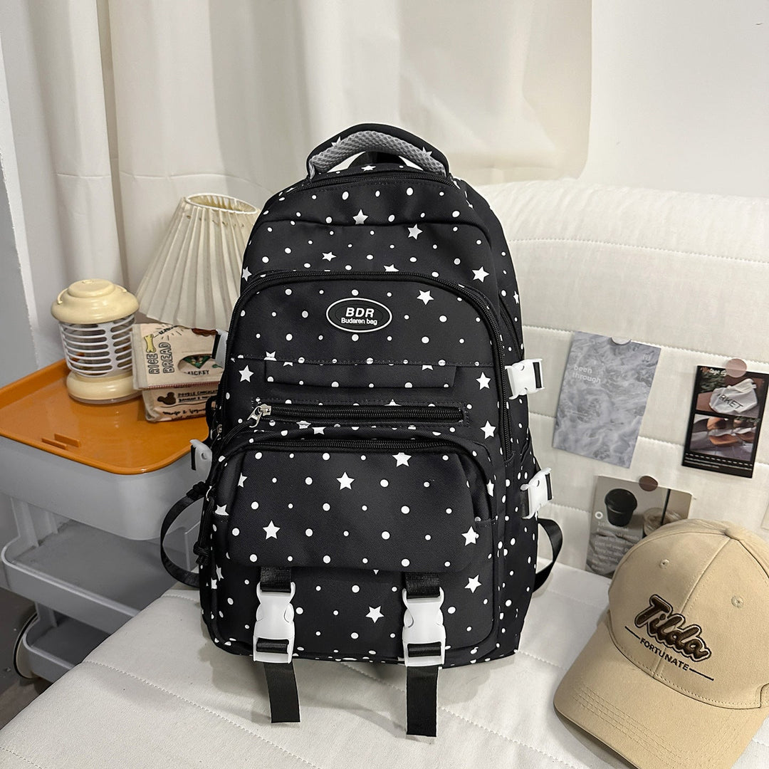 Star-Patterned Multi-Compartt Backpack
