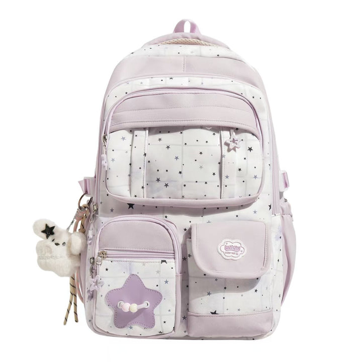 Star-Printed Multi-Functional Backpack