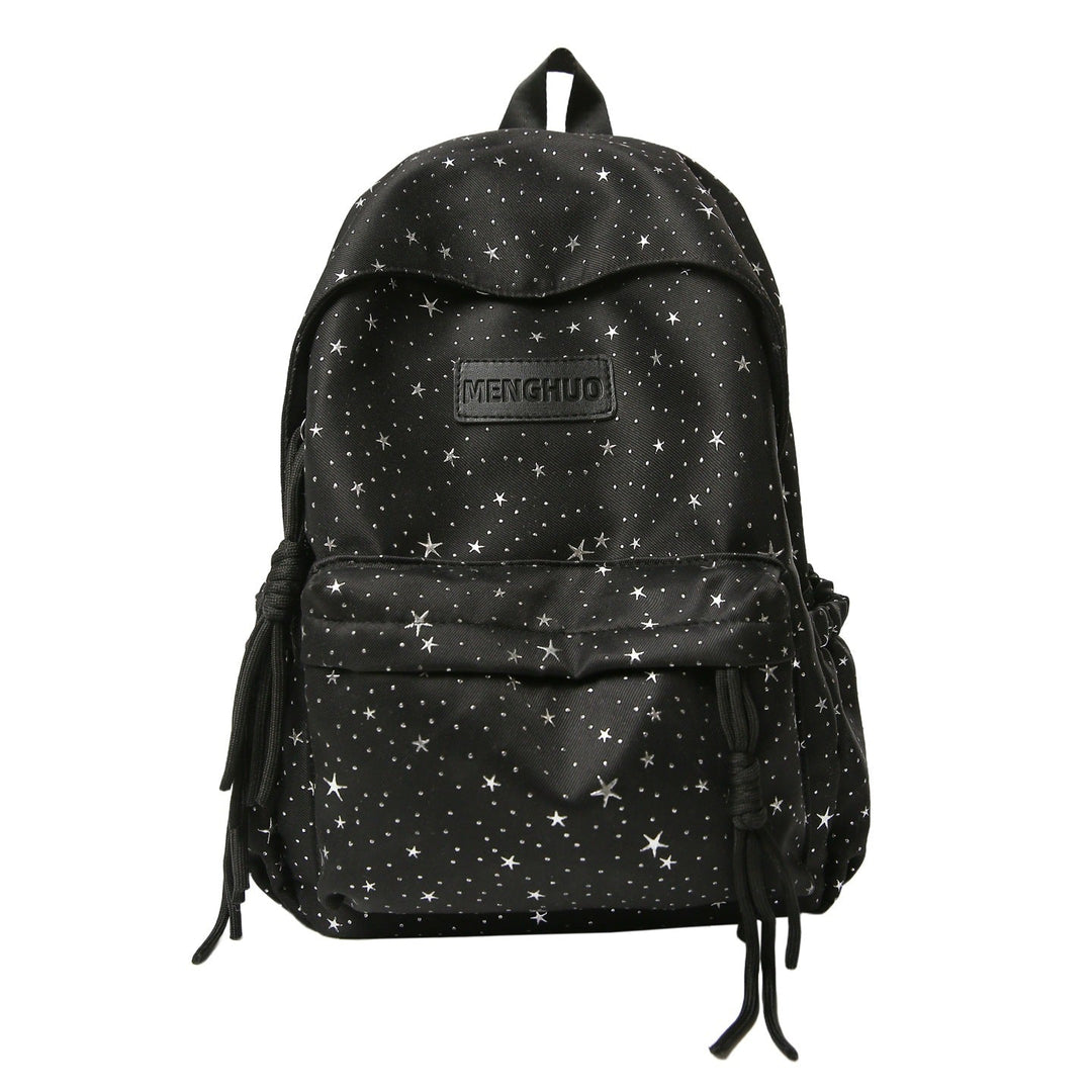 Star-Print Casual School Backpack