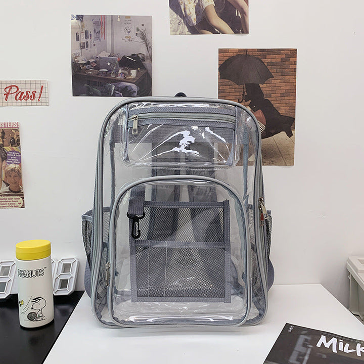 Transparent Multi-Pocket Clear School Backpack