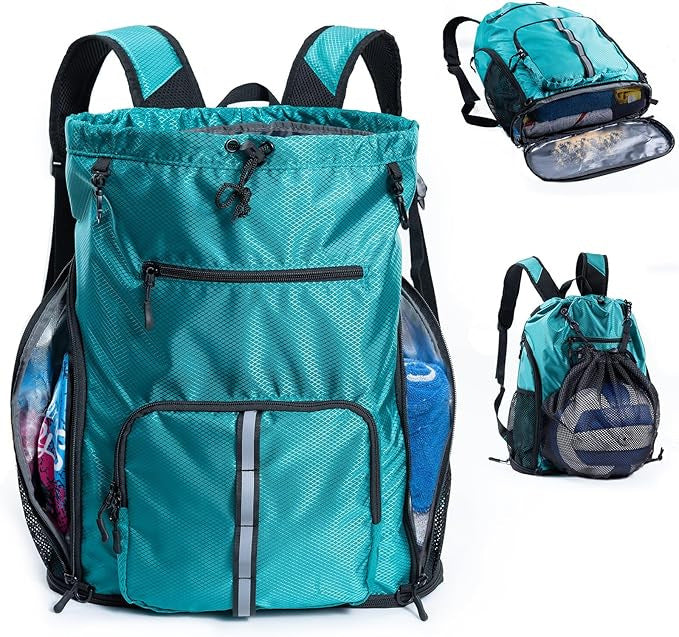 Multifunctional leisure backpack with special compartments for towels and sports accessories
