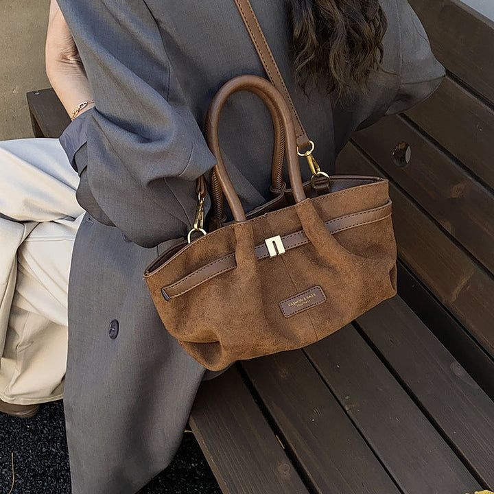 Women trendy hobo bag made of high-quality suede