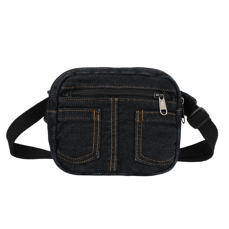 Compact Denim Crossbody Bag