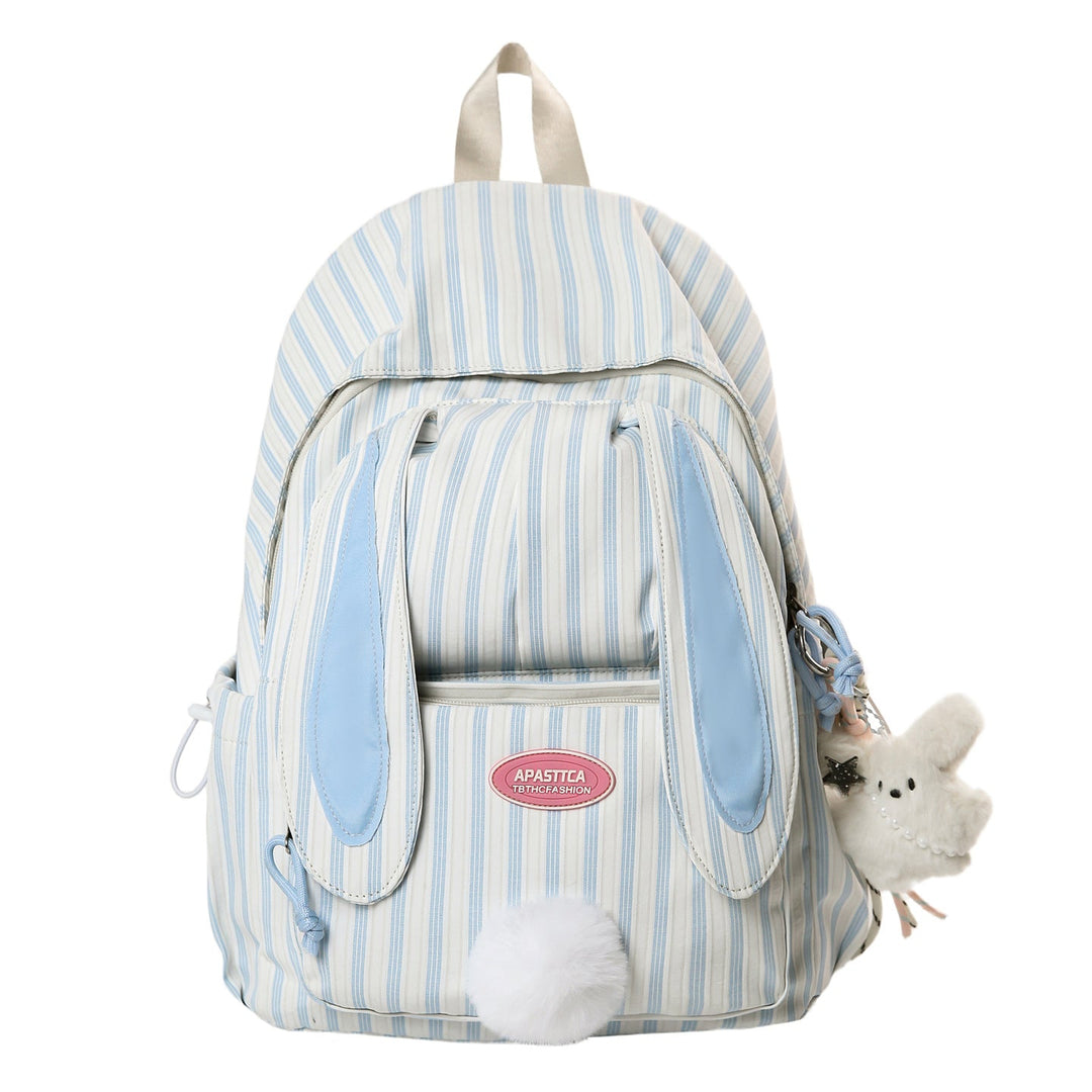 Cute Bunny Ears Striped School Backpack