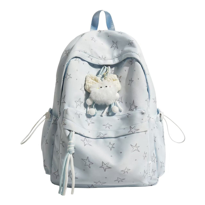 Star-Patterned Plush Backpack
