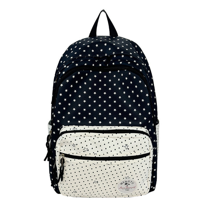 Star-Patterned Multi-Compartt Backpack