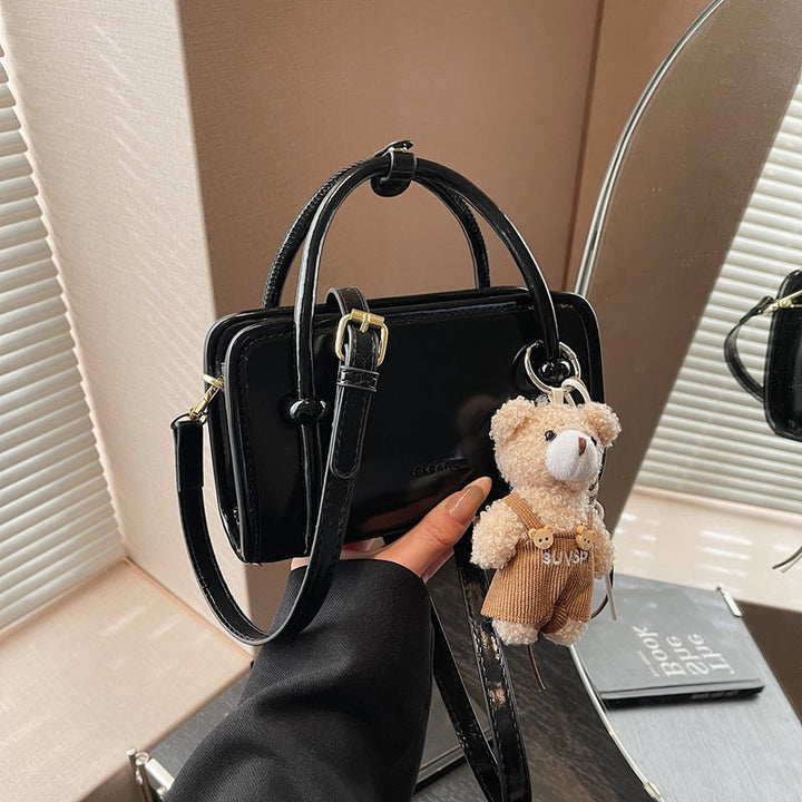 Women's mini handbag with cute bear charm