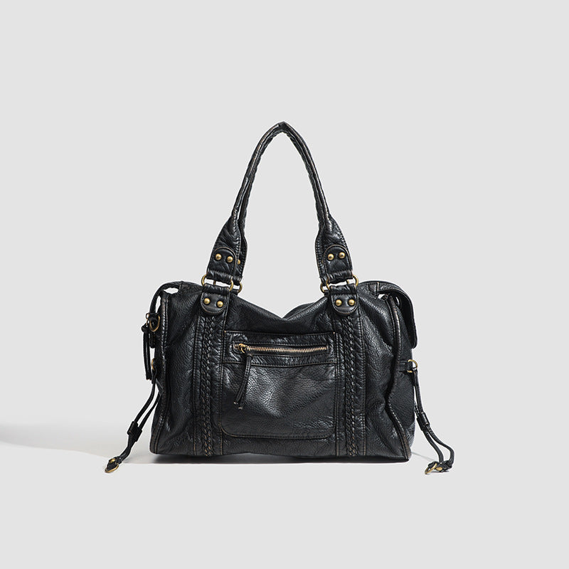 Handbag for School Shoulder Strap in Rigid Leather