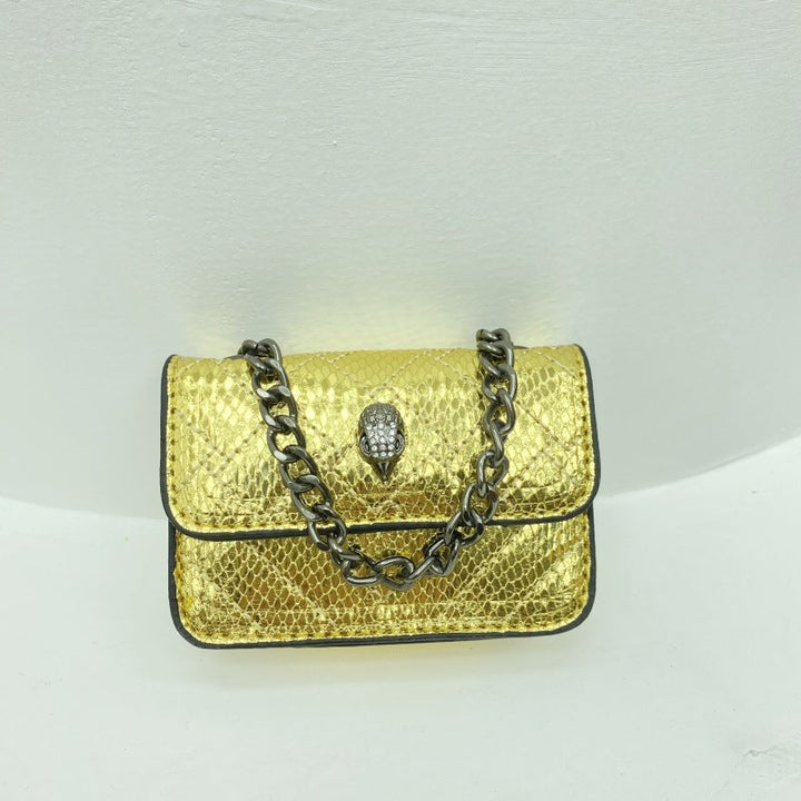 Women's mini glove bag with braided chain strap