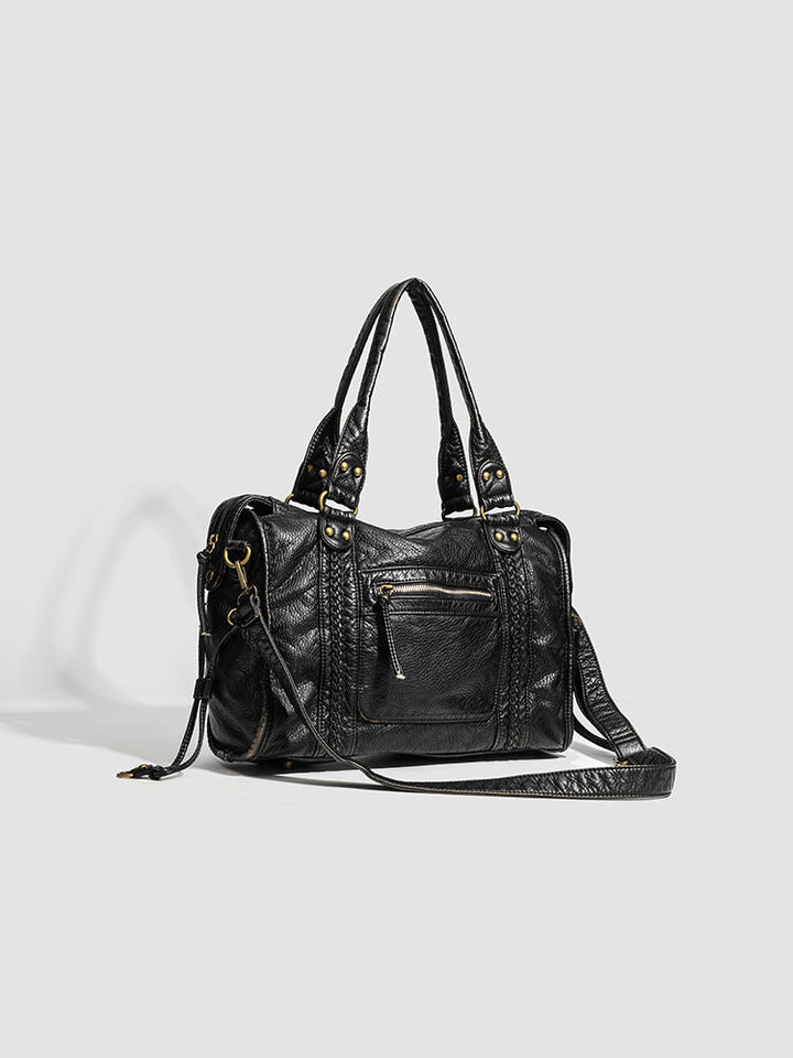 Handbag for School Shoulder Strap in Rigid Leather