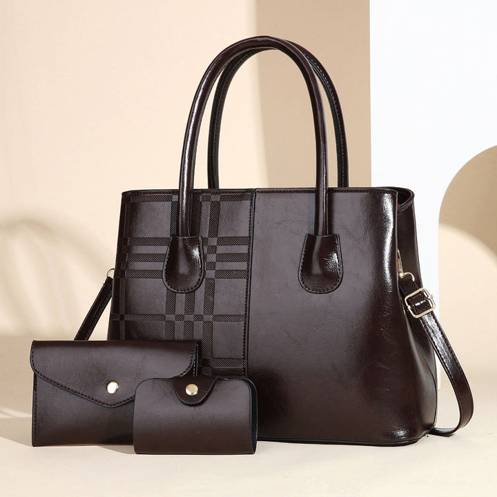 Ladies elegant tote handbag with detachable clutch and additional wallet