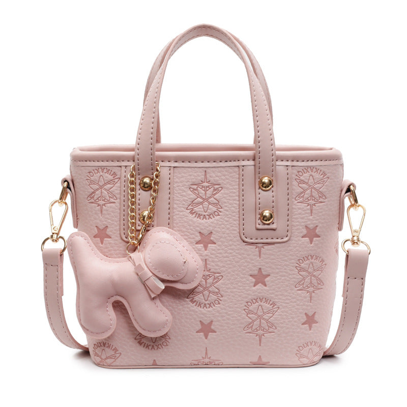 Women's Mini Handbag with Playful Dog Charm