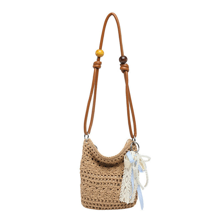 Women crocheted shoulder bag with decorative details