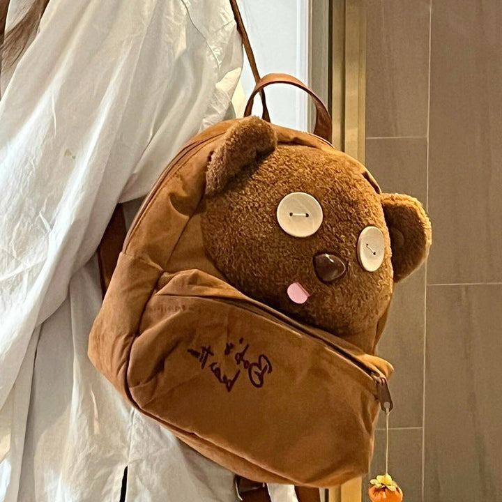 Plush Bear-Shaped School Backpack