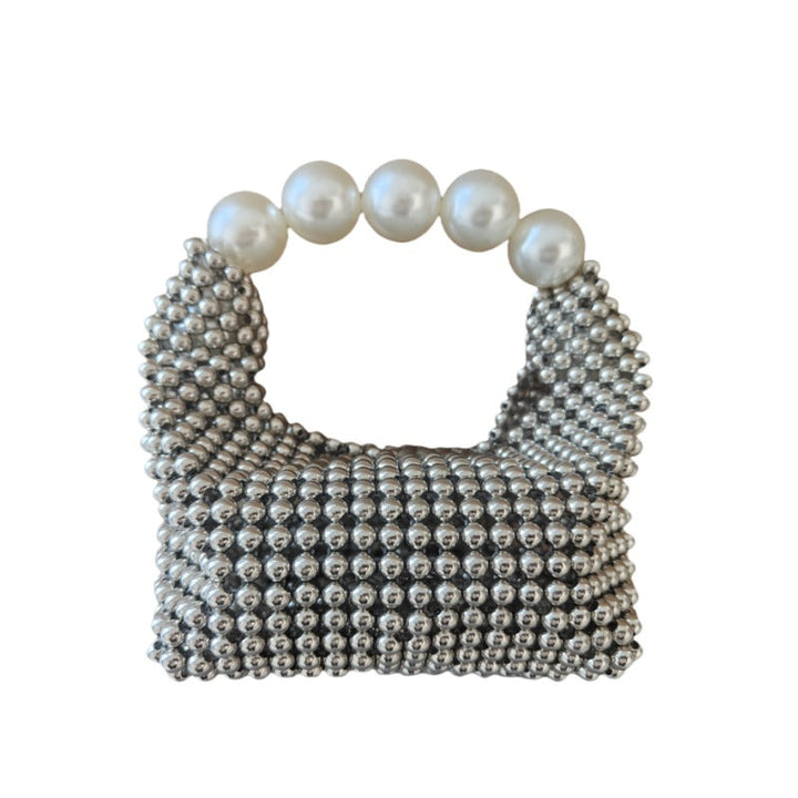 Women's pearl-embellished mini handbag
