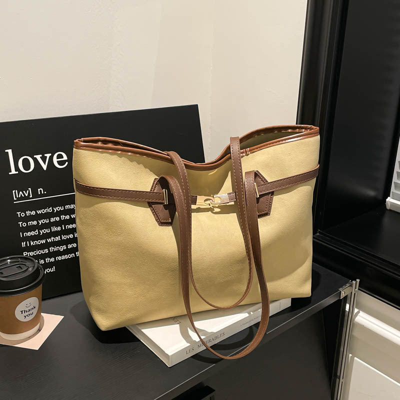 Women versatile tote bag made of soft suede