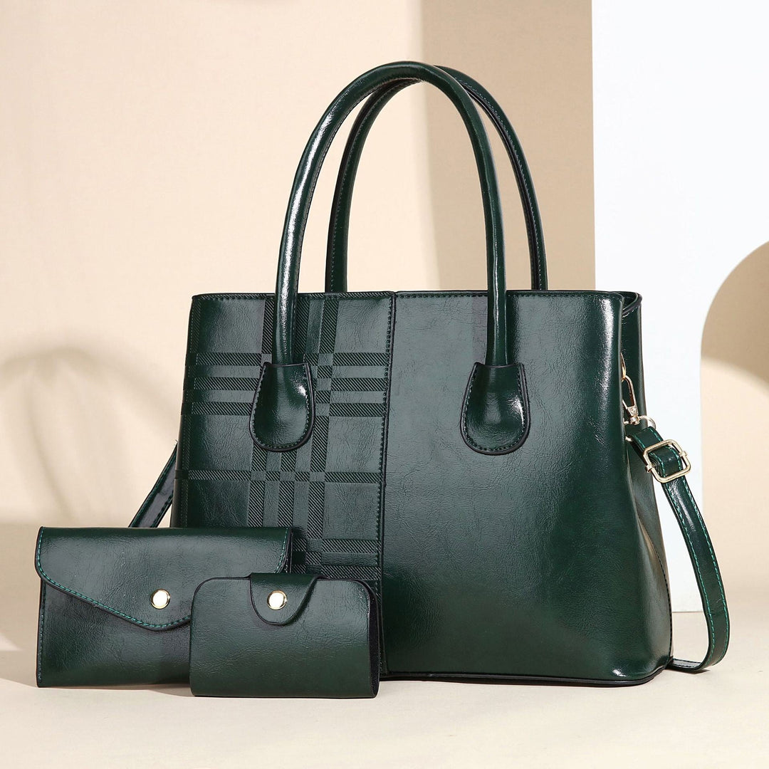 Ladies elegant tote handbag with detachable clutch and additional wallet