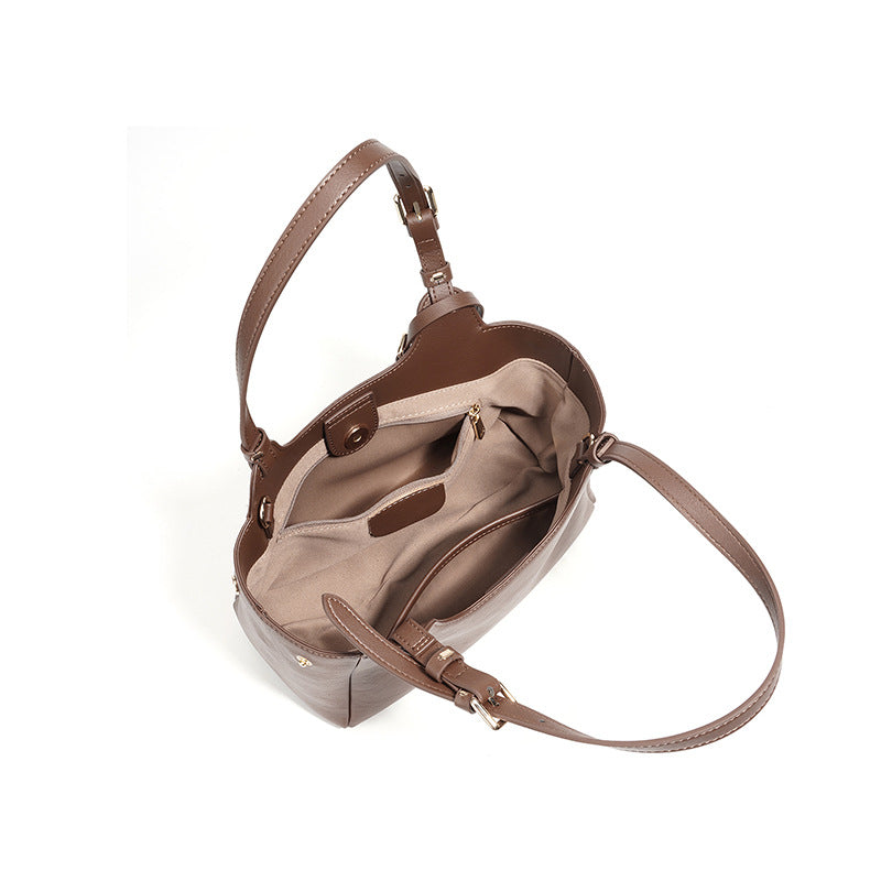 Women’s hobo bag made of high-quality leather with detachable mini-wallet