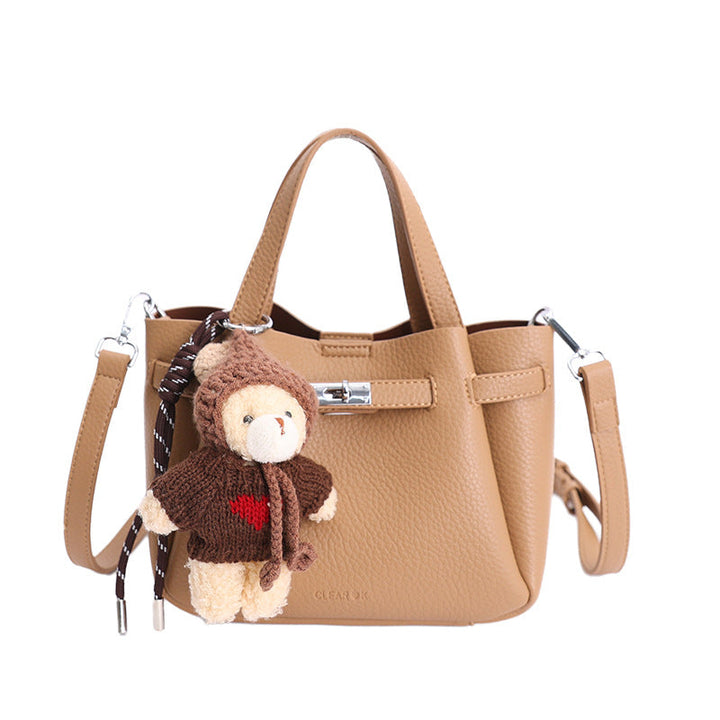 Women’s Mini Handbag with Cute Plush Pendant