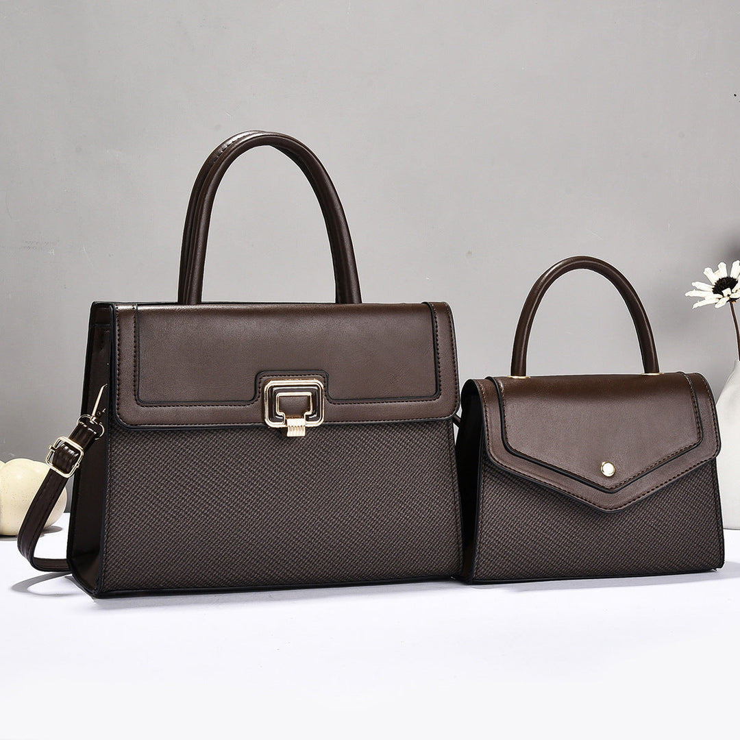 Women’s handbag set with textured design and elegant mini crossbody bag