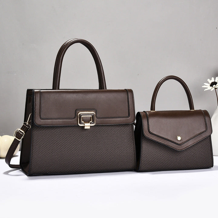 Women’s handbag set with textured design and elegant mini crossbody bag