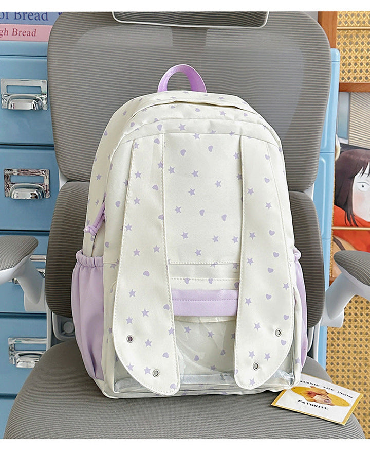 Comfortable Star-Printed School Backpack