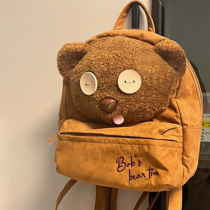 Plush Bear-Shaped School Backpack