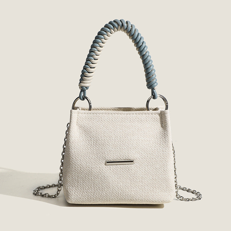 Women's Denim Mini Handbag with Elegant Chain Strap