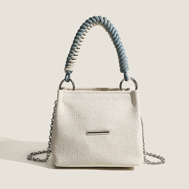 Women's Denim Mini Handbag with Elegant Chain Strap